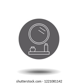 Mirror outline icon. linear style sign for mobile concept and web design. Bathroom mirror simple line vector icon. Symbol, logo illustration.