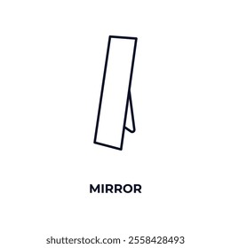mirror  outline icon. Linear vector from furniture concept. Thin line mirror  icon isolated on white background