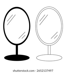 Mirror, Mirror: A pair of elegantly simple, oval-shaped mirrors, captured in contrasting black and white.