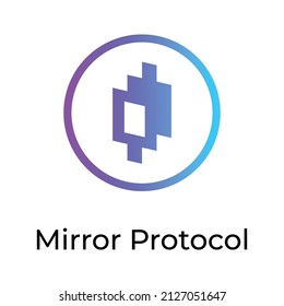 Mirror Protocol Cryptocurrency token icon. MIR token symbol. Cryptocurrency vector icon. Flat Vector illustration - Vector