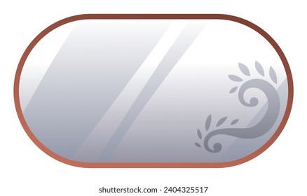 Mirror. Realistic mirror frame, mirror template. Realistic design for interior furniture. Reflecting glass surfaces isolated