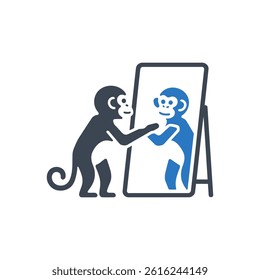 Mirror Recognition Icon On White Background