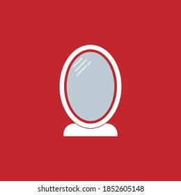 mirror red background vector icon
