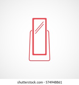 Mirror Red Flat Icon On White Background