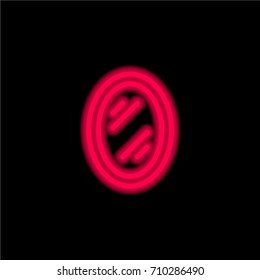Mirror red glowing neon ui ux icon. Glowing sign logo vector