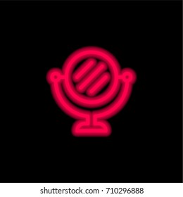 Mirror red glowing neon ui ux icon. Glowing sign logo vector