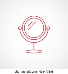 Mirror Red Line Icon On White Background
