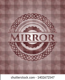 Mirror red seamless geometric badge.