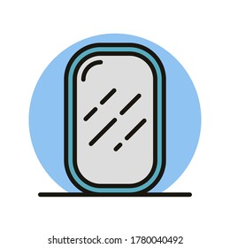 Mirror Reflection Icon Design. Frame Mirror Tool Vector Illustration Conceptual