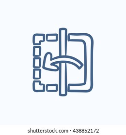 Mirror reflection vector sketch icon isolated on background. Hand drawn Mirror reflection icon. Mirror reflection sketch icon for infographic, website or app.