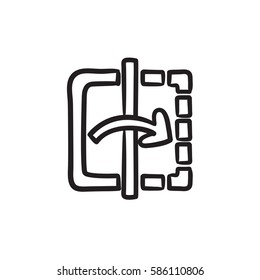 Mirror reflection vector sketch icon isolated on background. Hand drawn Mirror reflection icon. Mirror reflection sketch icon for infographic, website or app.