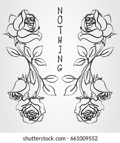 mirror rose
Illustration with rose
Bouquet for printed on the product.
floral graphic for t-shirt
monochrome vector Bouquet.
T-shirt screen design