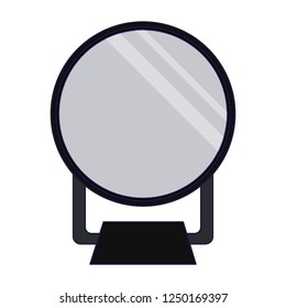 Mirror round frame blue lines