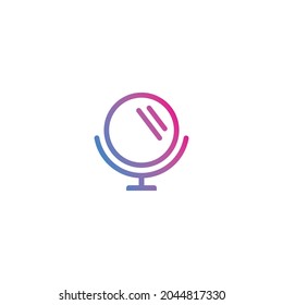 Mirror salon outline gradient icon vector