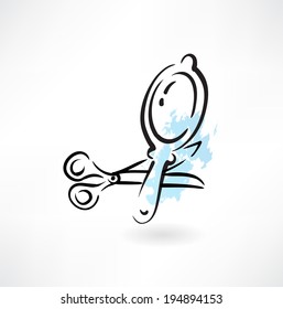 mirror and scissors icon