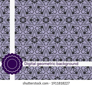 mirror seamless pattern with abstract floral and leave style. Repeating sample figure and line. For modern interiors design, wallpaper, textile industry. Vector illustration