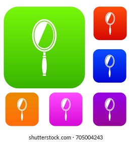 Mirror set icon in different colors isolated vector illustration. Premium collection