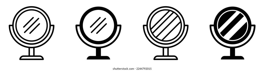 Mirror set icon. Handle mirror icon, vector illustration