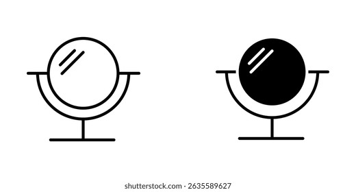 conjunto de espelhos Ícone Símbolo fundo branco isolado. ilustração vetorial. cor editável.