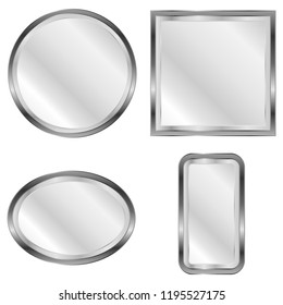 Mirror, a set of mirrors. Realistic mirror. Vector illustration, vector.