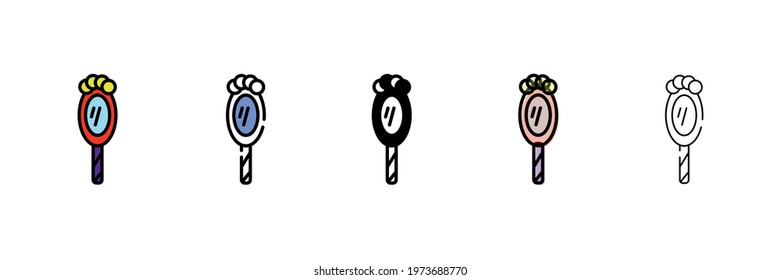 Mirror set vector type icon