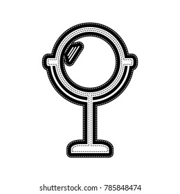 Mirror sign illustration. Vector. Flat style black icon on white.