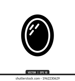Espejo del vector de icono de silueta, plantilla de logotipo de ilustración en estilo de moda. Idóneo para muchos fines.