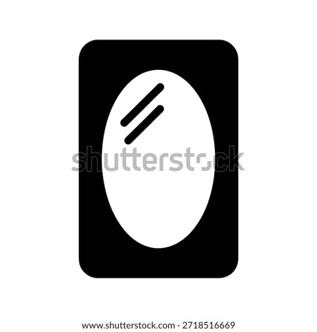 Mirror silhouette reflective household object icon