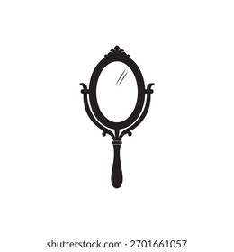 Ilustración vectorial de silueta de espejo sobre fondo blanco 
