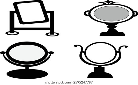 Mirror silhouette vector style with white background.