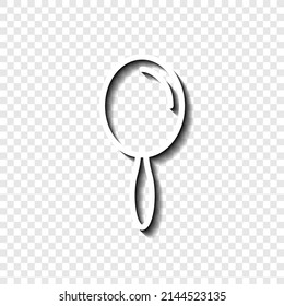 Mirror simple icon. Flat desing. White with shadow on transparent grid.ai