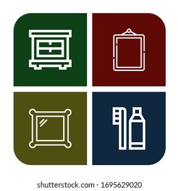 mirror simple icons set. Contains such icons as Closet, Mirror, Dental hygiene, can be used for web, mobile and logo