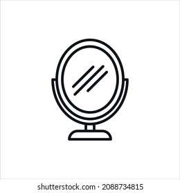 Icono de vector de línea simple de espejo.
