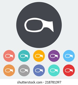 Mirror. Single flat icon on the circle. Vector illustration.