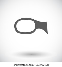 Mirror. Single flat icon on white background. Vector illustration.