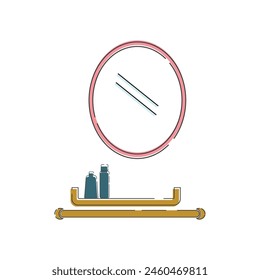 Diseño plano del icono del lavabo del espejo
