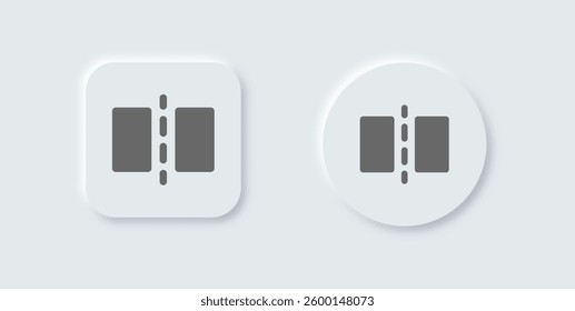 Mirror solid icon in neomorphic design style. Reflect signs vector illustration.