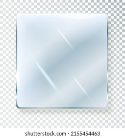 Mirror square isolated. Realistic square mirror frame, white mirrors template. Reflective glass surfaces isolated. Realistic 3D interior furniture design