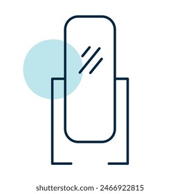 Mirror with stand in a sleek vector icon. Graph symbol for furniture, web site and apps design, logo, app, UI