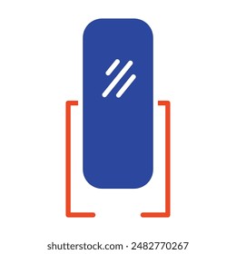 Mirror with stand in a sleek vector icon. Graph symbol for furniture, web site and apps design, logo, app, UI