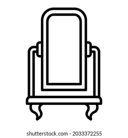 Mirror-Stand-Vektorsymbol einzeln auf weißem Hintergrund
