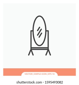 Mirror standing Icon Vector Illustration