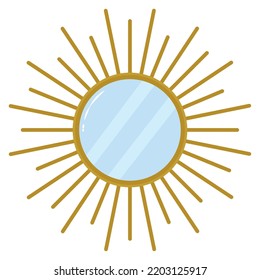 mirror with sun shape over white