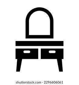 mirror table glyph icon illustration vector graphic