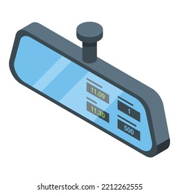 Mirror-Taxameter-Icon isometrische Vektorgrafik. Taxi-Zähler. Führerstand