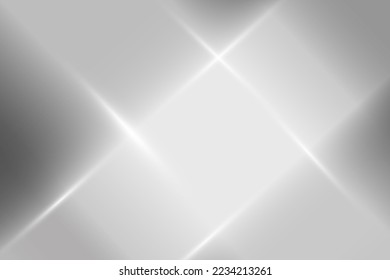 Mirror texture background. Silver metal foil. Aluminium chrome gloss backdrop with reflection. Vector abstract gradient illustration