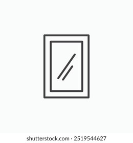 Ícone de revestimento fino de espelho isolado