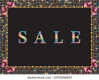 Mirror tile and ribbon frame, letters