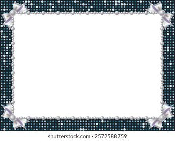 Mirror tile, ribbon and pearl frame