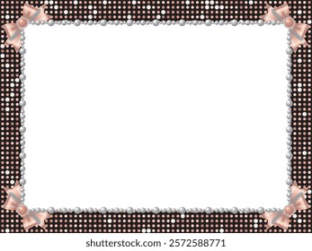 Mirror tile, ribbon and pearl frame